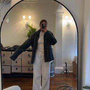 genuine leather aviator jacket